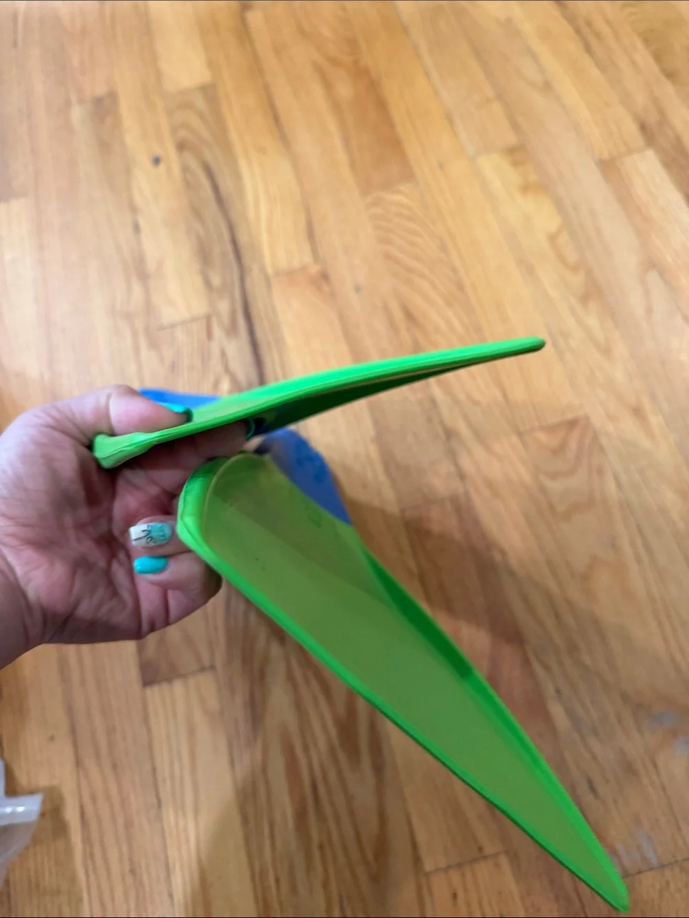 Green and Blue Swim Fins - Comfortable Youth Snorkel Flippers